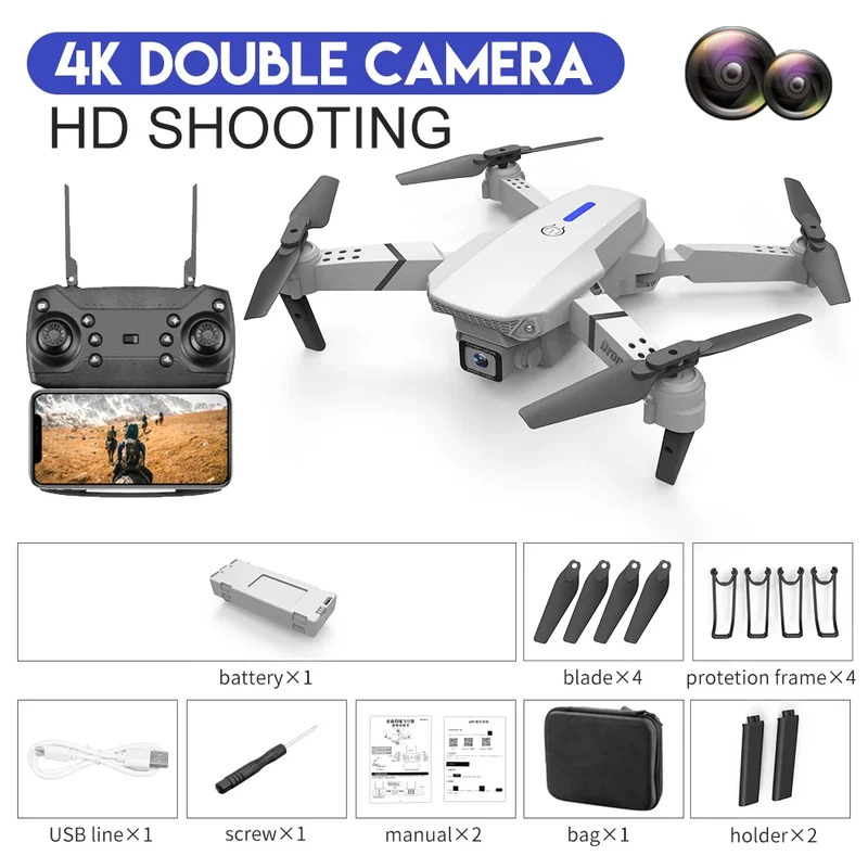 Inteligentny składany dron E88 – Drone Aerial Photography recenzja i cena